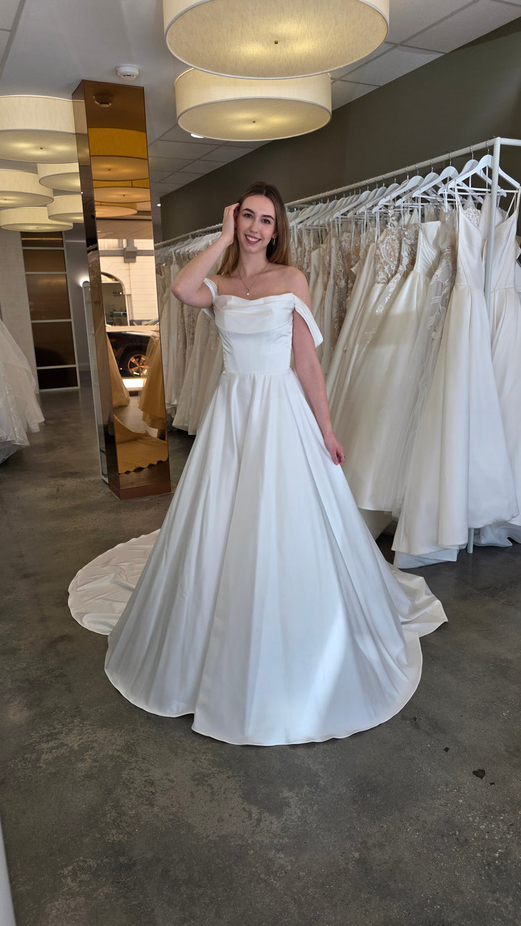 Elease with Drape Neckline Detachable Off Shoulder