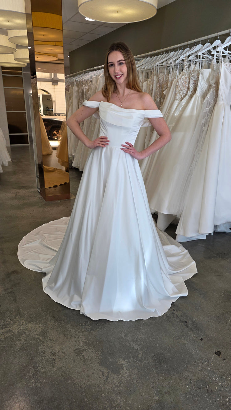 Elease with Drape Neckline Detachable Off Shoulder