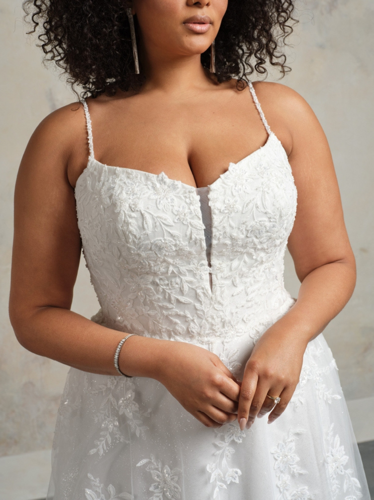 Catherine Unlined Bodice Glitter Tulle
