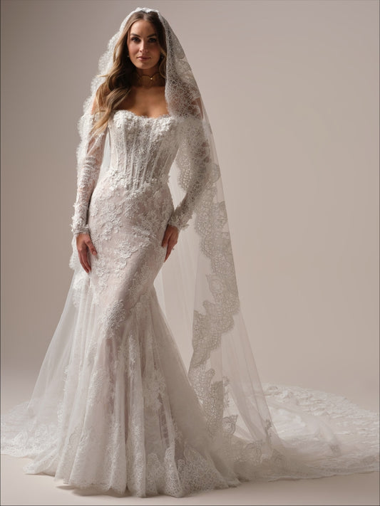 Takera Unlined Long Version Chantilly Lace and Plain Tulle