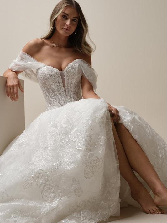 Skylar Unlined with Plunge Plain Tulle with sleeves