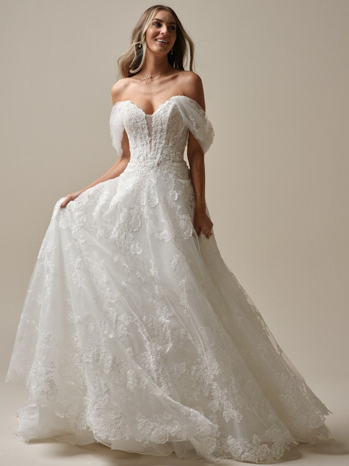 Skylar Unlined with Plunge Plain Tulle with sleeves