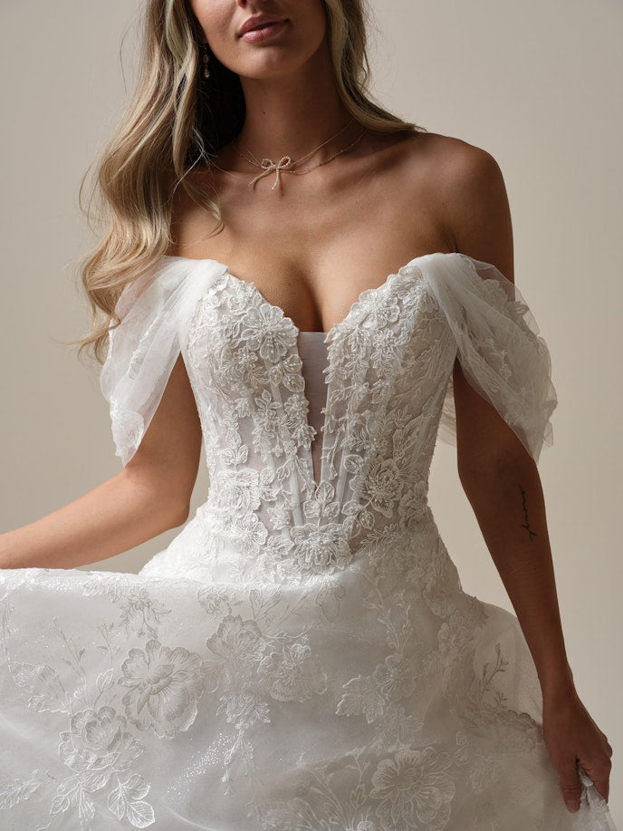 Skylar Unlined with Plunge Plain Tulle with sleeves