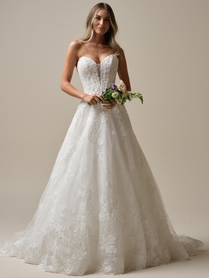 Skylar Unlined with Plunge Plain Tulle with sleeves