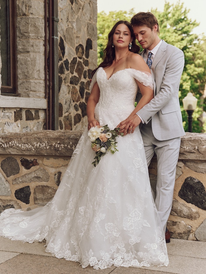 Skylar Unlined with Plunge Plain Tulle with sleeves
