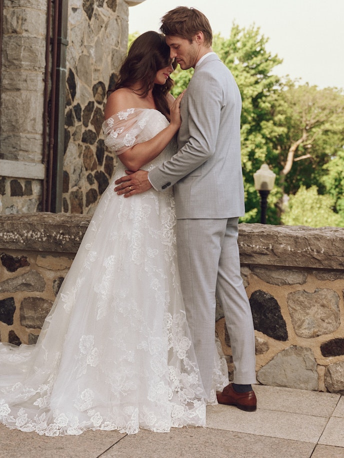 Skylar Unlined with Plunge Plain Tulle with sleeves