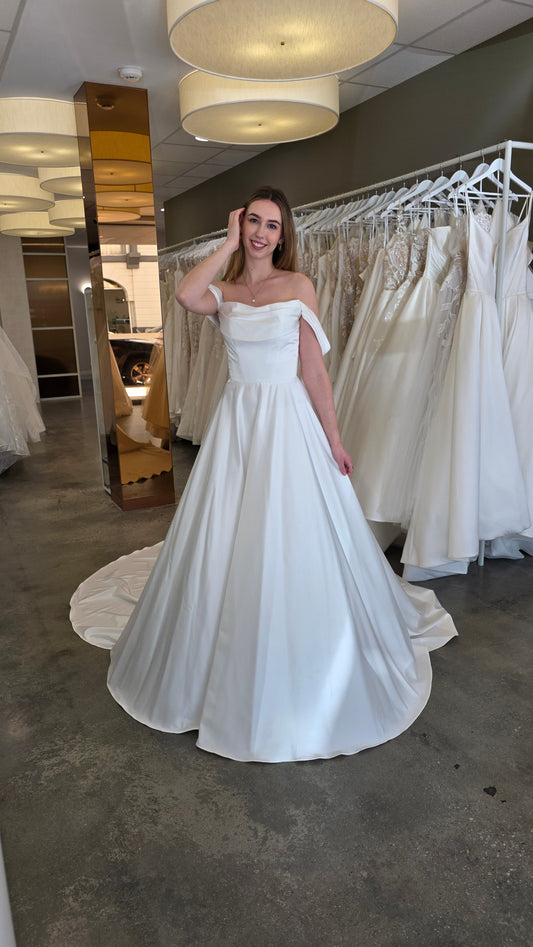 Elease with Drape Neckline Detachable Off Shoulder