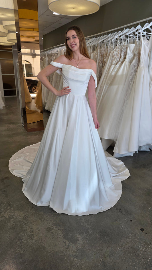 Elease with Drape Neckline Detachable Off Shoulder