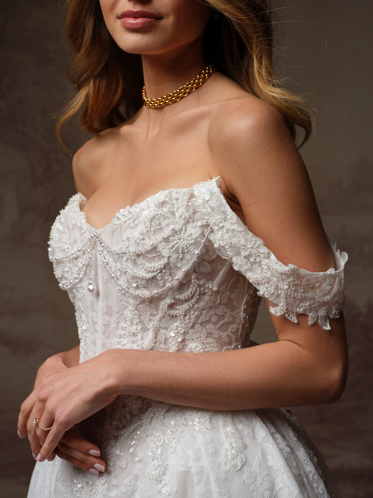 Ryland Unlined Bodice Sparkle Tulle